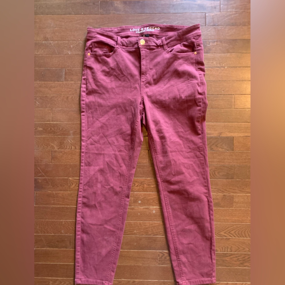 Maroon Love & Legend Skinny Jeans Size 18
